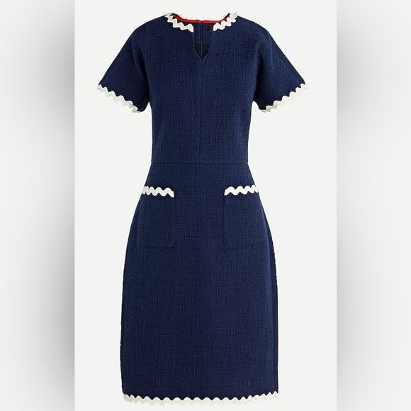 J. Crew Navy Tweed Dress - Picture 1 of 5